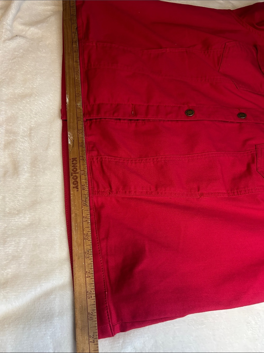 Belle Kim Gravel Red Short-Sleeve Denim Jean Jacket Women 2X - Picture 8 of 12